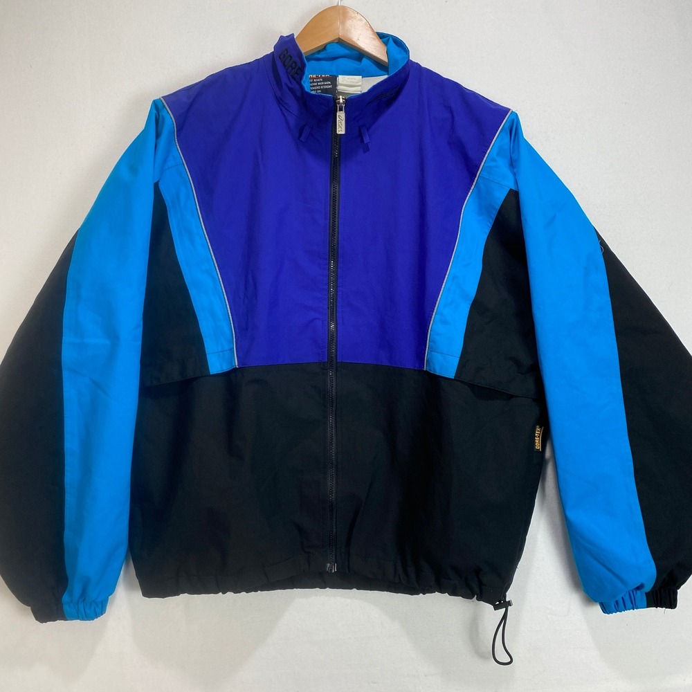 Asics Gore-Tex Men's Track Jacket Blue Black Color Block Size L